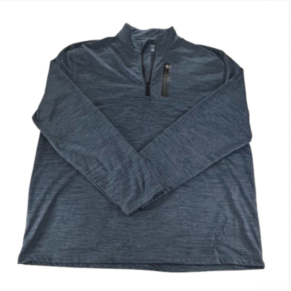 PGA Tour Mens Large Quarter Zip Pullover Golf Performance Stretch Blue